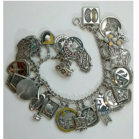 Jewelry - Loaded 1970's Sterling Silver ABWA Charm Bracelet